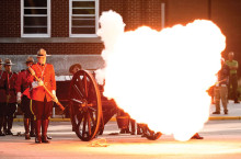 Cannon fire at Sunset Ceremonies