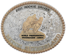 The WPCA is a long-standing client of Olson Silver; the 2011 Rookie Driver award buckle presented to Mitch Sutherland