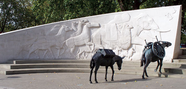 Western section of London’s  Animals in War Memorial located in Hyde Park