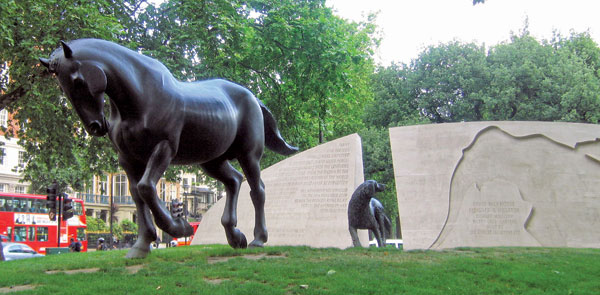 Northern section of the memorial. Photo courtesy The Animals in War Memorial Fund.